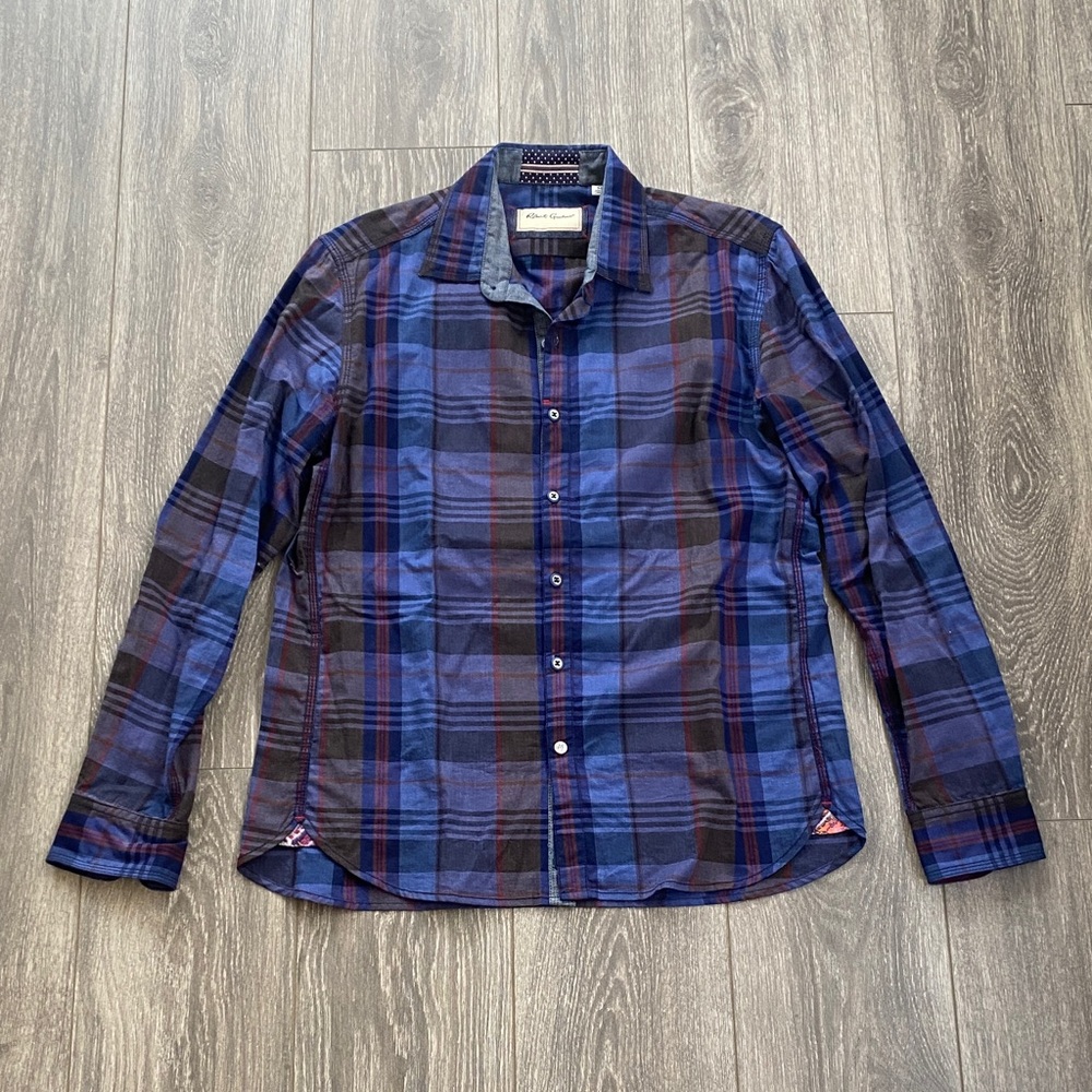 Robert Graham - Men's 100% Cotton Casual Plaid Button Down Shirt - Size M